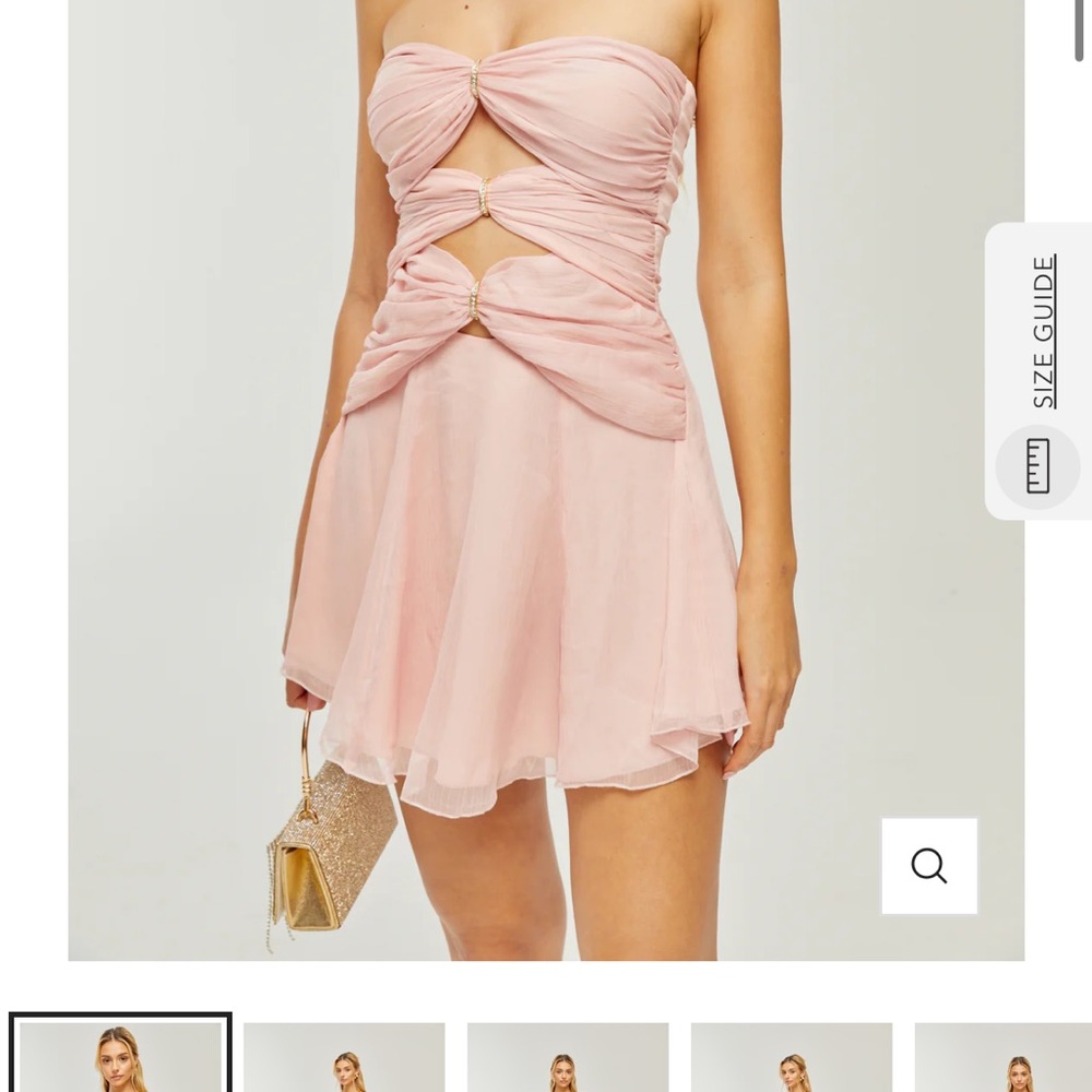 Elegant White Strapless Mini Dress - Picture 5 of 5